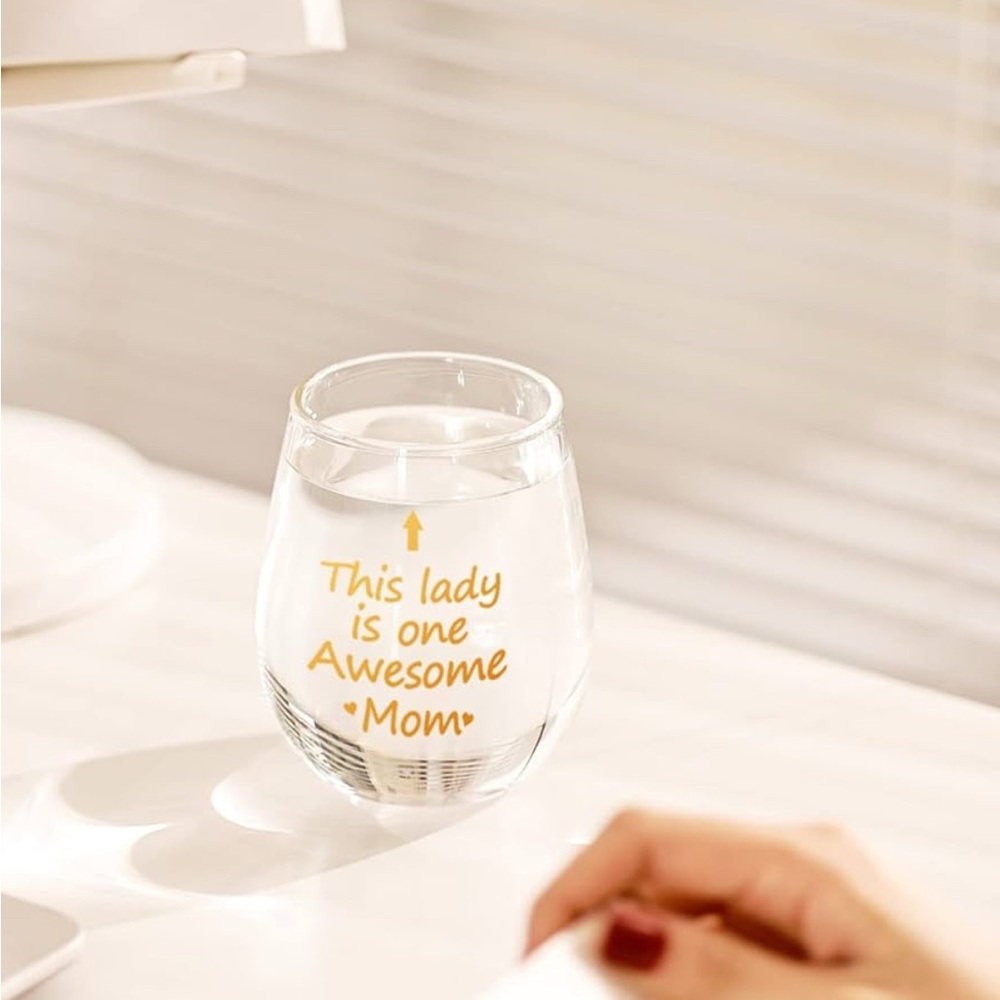 One “This Lady Is One Awesome Mom” Wine Glass -15oz